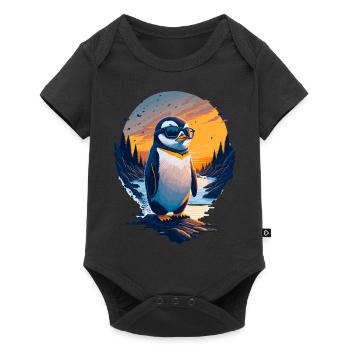 Pingouin mignon - Body à manches courtes Premium Bébé - noir - Devant