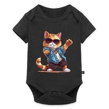 Dabbing Cat - Baby Premium Kurzarmbody - Schwarz - Vorne