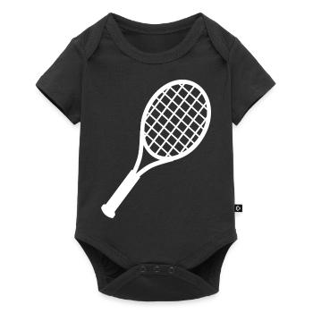 Tennis racket design for the tennis player - Baby Premium short-sleeve bodysuit - black - Front