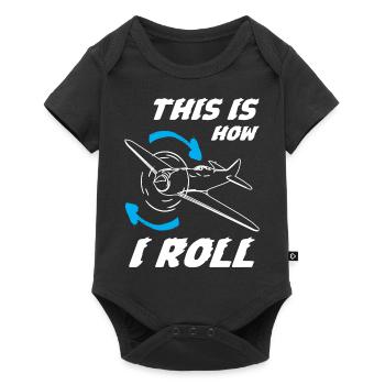 Pilot This is How I Roll - Baby Premium short-sleeve bodysuit - black - Front