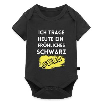 I'm wearing a cheerful black and yellow Dortmund - Baby Premium short-sleeve bodysuit - black - Front