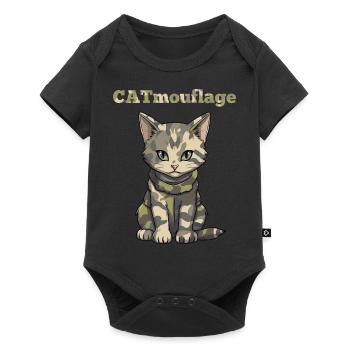 CATmouflage - Baby Premium short-sleeve bodysuit - black - Front