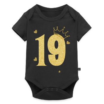 19th Anniversary Golden Crown - Baby Premium short-sleeve bodysuit - black - Front