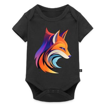 Fox Abstract Art - Minimalist Wildlife - Baby Premium short-sleeve bodysuit - black - Front