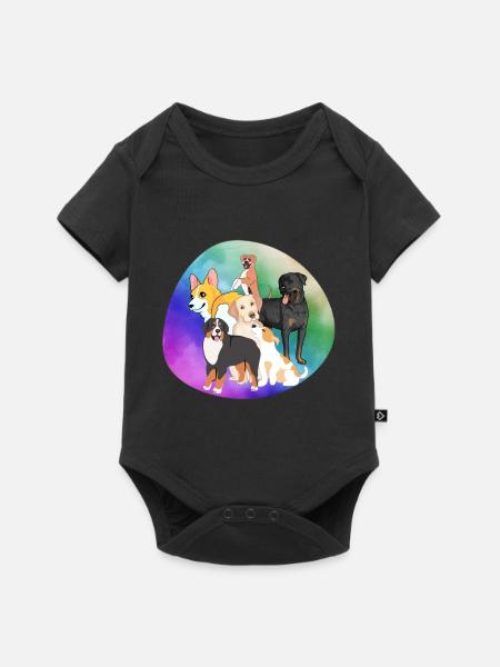 Hunde - Baby Premium Kurzarmbody - Schwarz