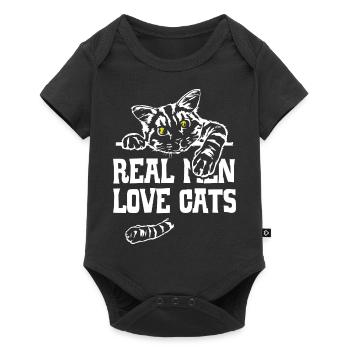 Real Men Love Cats - Baby Premium short-sleeve bodysuit - black - Front