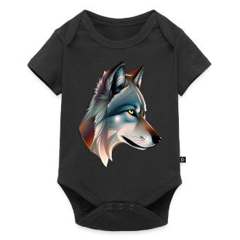 wolf - Baby Premium short-sleeve bodysuit - black - Front