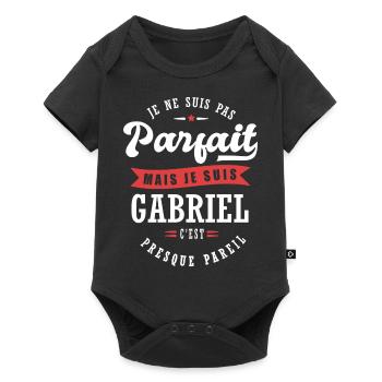 Gabriel Parfait Cadeau prenom gabriel - Body à manches courtes Premium Bébé - noir - Devant