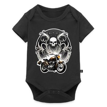 moto vintage style retro crane - Body à manches courtes Premium Bébé - noir - Devant
