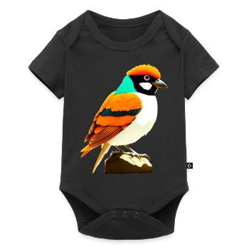 Colorful Bird - Baby Premium short-sleeve bodysuit - black - Front