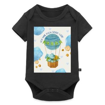 Ich hab dich sooo lieb Elefanten - Baby Premium Kurzarmbody - Schwarz - Vorne