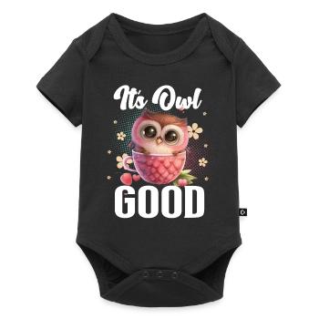 hibou hiboux son hibou bon - Body à manches courtes Premium Bébé - noir - Devant