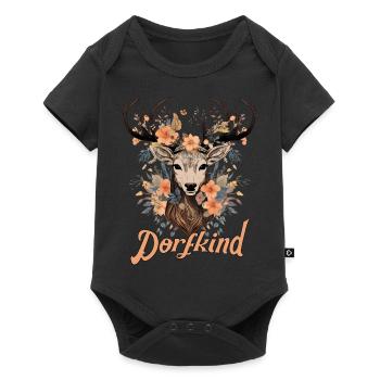 Hirsch Dorfkind und stolz drauf Dorffest Geschenk - Baby Premium Kurzarmbody - Schwarz - Vorne