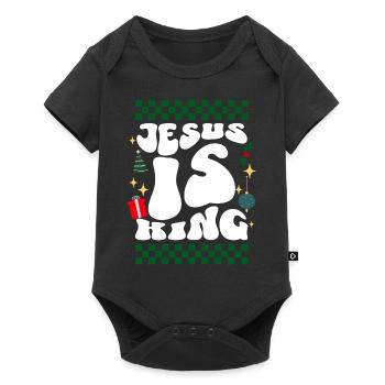 Jesus is King Christians Xmas Retro Ugly Christmas - Baby Premium short-sleeve bodysuit - black - Front