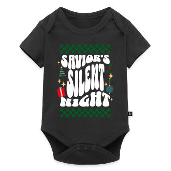 Savior's Silent Night - Christian's Retro Ugly Xmas - Baby Premium short-sleeve bodysuit - black - Front