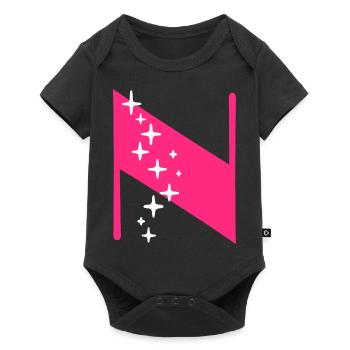 Letter N Glitter - Baby Premium short-sleeve bodysuit - black - Front