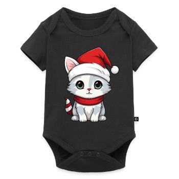 Cat Christmas Christmas Cat Cute Merry Catmas - Baby Premium short-sleeve bodysuit - black - Front