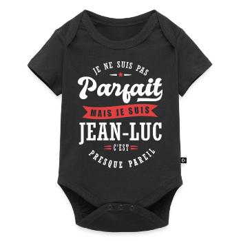 Jean luc Parfait Cadeau prenom Jean luc - Body à manches courtes Premium Bébé - noir - Devant