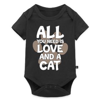 Tout ce dont vous avez besoin, c’est d’amour et d’un chat - Body à manches courtes Premium Bébé - noir - Devant