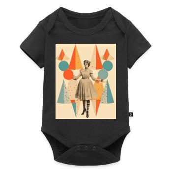 Circus lady paper collage - Baby Premium short-sleeve bodysuit - black - Front
