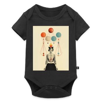 Thinking circus lady paper collage - Baby Premium short-sleeve bodysuit - black - Front