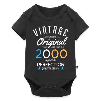 2000 Vintage Anniversaire 2000 original birthday - Body à manches courtes Premium Bébé - noir - Devant