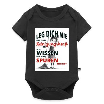 Leg dich nie mit einer Reinigungskraft an - Baby Premium Kurzarmbody - Schwarz - Vorne