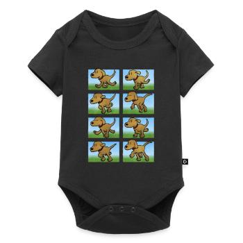 Chien animé et promenant - Body à manches courtes Premium Bébé - noir - Devant
