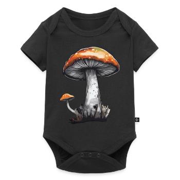 Mushroom, Porcini Mushroom, Nature, Autumn, Chanterelle - Baby Premium short-sleeve bodysuit - black - Front