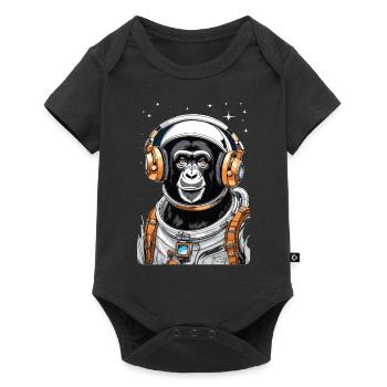 Monkey, Astronaut, Space, Cosmonaut, Animal Lover - Baby Premium short-sleeve bodysuit - black - Front