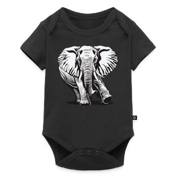 Elephant, Elephant, Animal, Zoo, Africa, Safari, Savannah - Baby Premium short-sleeve bodysuit - black - Front