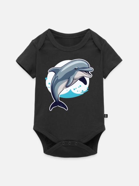 Dolphin, Water, Animal, Sea, Dolphin, Fish, Dolphin - Baby Premium short-sleeve bodysuit - black