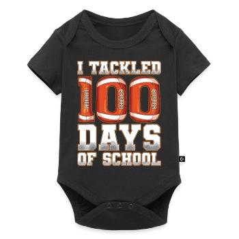 I Tackled 100 Days Of School Football - Baby Premium short-sleeve bodysuit - black - Front