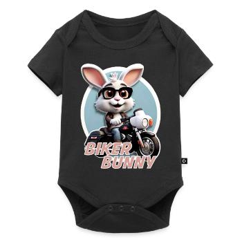 Lapin motard - Body à manches courtes Premium Bébé - noir - Devant