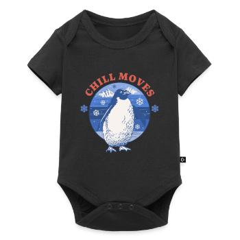 Penguin Lover Playful Happy Cheerful Arctic Flip - Baby Premium Kurzarmbody - Schwarz - Vorne