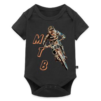 Downhill-Mountainbiken - Baby Premium Kurzarmbody - Schwarz - Vorne