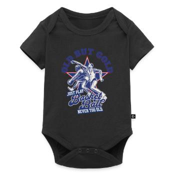 Vieux mais en or Jouez au basket-ball jamais trop vieux - Body à manches courtes Premium Bébé - noir - Devant