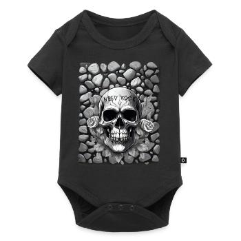Crâne de roche besoin sur pierres - Body à manches courtes Premium Bébé - noir - Devant