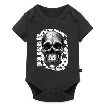 Rock means life skull - Baby Premium short-sleeve bodysuit - black - Front
