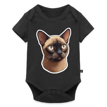 Tête de chat birman - Body à manches courtes Premium Bébé - noir - Devant