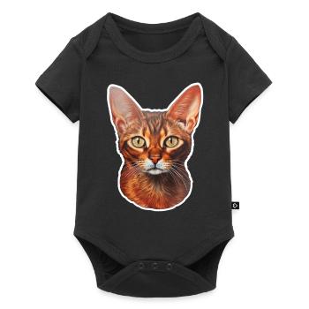 Abyssinian Cat Head - Baby Premium short-sleeve bodysuit - black - Front