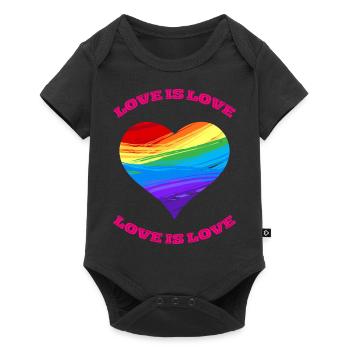Love is Love. Rainbow heart design. - Baby Premium short-sleeve bodysuit - black - Front