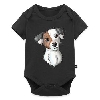 Jack Russell Pattern 8 - Baby Premium Kurzarmbody - Schwarz - Vorne