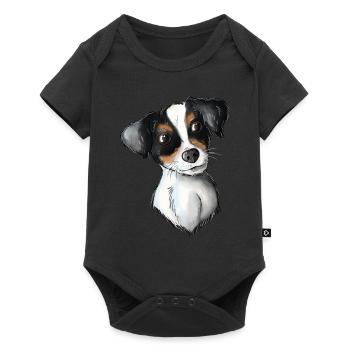 Jack Russell Pattern 3 - Baby Premium Kurzarmbody - Schwarz - Vorne