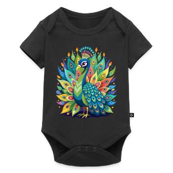 Peacock Magic - Baby Premium short-sleeve bodysuit - black - Front