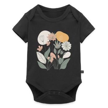 Blumen - Color blobs - Baby Premium Kurzarmbody - Schwarz - Vorne