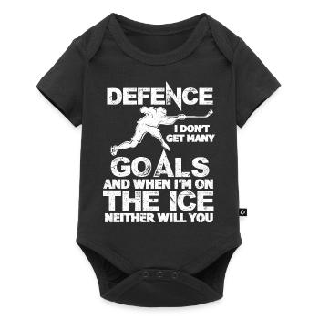 Defence I don't get many goals and when I'm on the - Baby Premium Kurzarmbody - Schwarz - Vorne