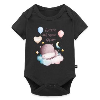 Baby Hippopotamus Watercolor Wake Up at Your Peril - Baby Premium short-sleeve bodysuit - black - Front