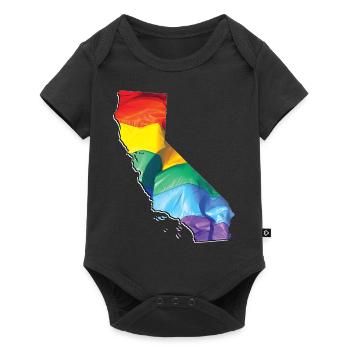 Californie (États-Unis) | Drapeau réel | LGBTQIA+ - Body à manches courtes Premium Bébé - noir - Devant
