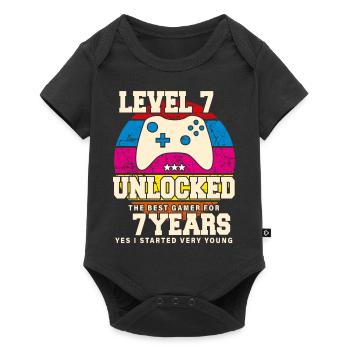 Original 2017 7 Jahre alt Level 7 freischalten - Baby Premium Kurzarmbody - Schwarz - Vorne
